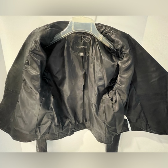 Banana Republic Bestselling Genuine Goat Leather Motto Jacket Black - Picture 4 of 16